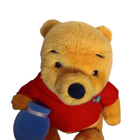 Vintage Disney's Winnie The Pooh 1994 Teddy Bear Plush With Honey Pot Mattel 12" - Picture 2 of 9
